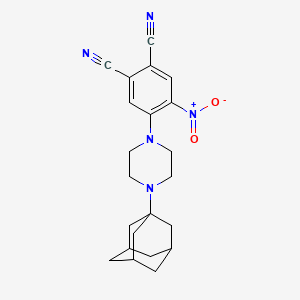 molecular formula C22H25N5O2 B4311515 4-[4-(ADAMANTAN-1-YL)PIPERAZIN-1-YL]-5-NITROBENZENE-1,2-DICARBONITRILE 