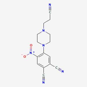 molecular formula C15H14N6O2 B4311523 4-[4-(2-Cyanoethyl)piperazin-1-yl]-5-nitrobenzene-1,2-dicarbonitrile 