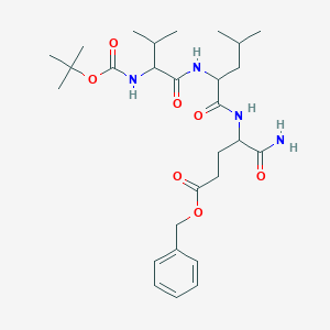 molecular formula C28H44N4O7 B431153 Benzyl 12-(aminocarbonyl)-9-isobutyl-6-isopropyl-2,2-dimethyl-4,7,10-trioxo-3-oxa-5,8,11-triazapentadecan-15-oate 