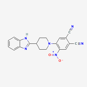 4-[4-(1H-1,3-BENZODIAZOL-2-YL)PIPERIDIN-1-YL]-5-NITROBENZENE-1,2-DICARBONITRILE