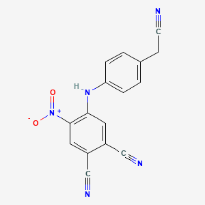 molecular formula C16H9N5O2 B4311546 2-CYANO-4-[4-(CYANOMETHYL)ANILINO]-5-NITROPHENYL CYANIDE 