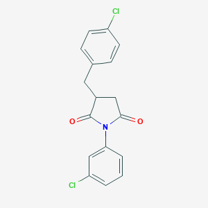 molecular formula C17H13Cl2NO2 B431155 3-(4-Chlorobenzyl)-1-(3-chlorophenyl)-2,5-pyrrolidinedione 