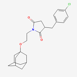 molecular formula C23H28ClNO3 B4311559 1-[2-(1-adamantyloxy)ethyl]-3-(4-chlorobenzyl)dihydro-1H-pyrrole-2,5-dione 