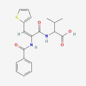 molecular formula C19H20N2O4S B4311577 2-{[(E)-2-(BENZOYLAMINO)-3-(2-THIENYL)-2-PROPENOYL]AMINO}-3-METHYLBUTANOIC ACID 