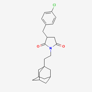 molecular formula C23H28ClNO2 B4311598 1-[2-(ADAMANTAN-1-YL)ETHYL]-3-[(4-CHLOROPHENYL)METHYL]PYRROLIDINE-2,5-DIONE 