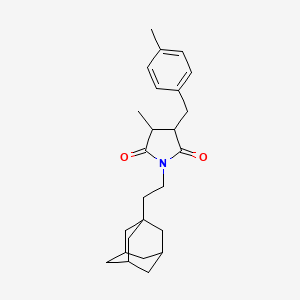 molecular formula C25H33NO2 B4311601 1-[2-(1-ADAMANTYL)ETHYL]-3-METHYL-4-(4-METHYLBENZYL)DIHYDRO-1H-PYRROLE-2,5-DIONE 