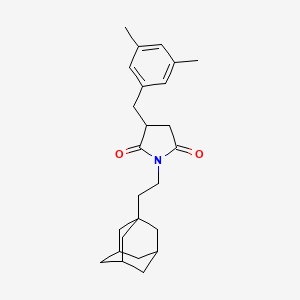 molecular formula C25H33NO2 B4311604 1-[2-(ADAMANTAN-1-YL)ETHYL]-3-[(3,5-DIMETHYLPHENYL)METHYL]PYRROLIDINE-2,5-DIONE 