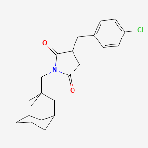 molecular formula C22H26ClNO2 B4311622 1-[(ADAMANTAN-1-YL)METHYL]-3-[(4-CHLOROPHENYL)METHYL]PYRROLIDINE-2,5-DIONE 