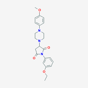 molecular formula C23H27N3O4 B431163 1-(3-Ethoxyphenyl)-3-[4-(4-methoxyphenyl)piperazin-1-yl]pyrrolidine-2,5-dione CAS No. 354539-99-4