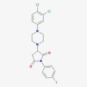 molecular formula C20H18Cl2IN3O2 B431164 3-[4-(3,4-Dichlorophenyl)-1-piperazinyl]-1-(4-iodophenyl)-2,5-pyrrolidinedione CAS No. 354539-97-2
