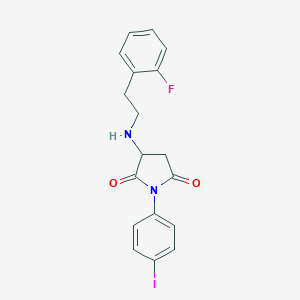 molecular formula C18H16FIN2O2 B431168 3-{[2-(2-Fluorophenyl)ethyl]amino}-1-(4-iodophenyl)-2,5-pyrrolidinedione CAS No. 360056-39-9