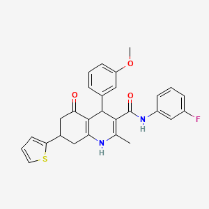 N-(3-FLUOROPHENYL)-4-(3-METHOXYPHENYL)-2-METHYL-5-OXO-7-(2-THIENYL)-1,4,5,6,7,8-HEXAHYDRO-3-QUINOLINECARBOXAMIDE