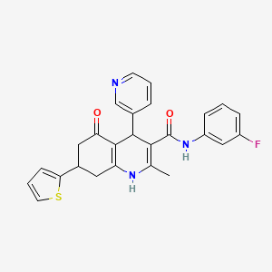 N-(3-FLUOROPHENYL)-2-METHYL-5-OXO-4-(3-PYRIDINYL)-7-(2-THIENYL)-1,4,5,6,7,8-HEXAHYDRO-3-QUINOLINECARBOXAMIDE