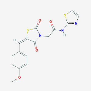 molecular formula C16H13N3O4S2 B431169 2-[5-(4-methoxybenzylidene)-2,4-dioxo-1,3-thiazolidin-3-yl]-N-(1,3-thiazol-2-yl)acetamide CAS No. 378224-66-9