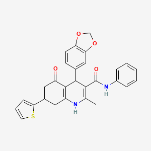 4-(1,3-BENZODIOXOL-5-YL)-2-METHYL-5-OXO-N-PHENYL-7-(2-THIENYL)-1,4,5,6,7,8-HEXAHYDRO-3-QUINOLINECARBOXAMIDE