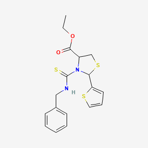 molecular formula C18H20N2O2S3 B4311732 Ethyl 3-(benzylcarbamothioyl)-2-thiophen-2-yl-1,3-thiazolidine-4-carboxylate 