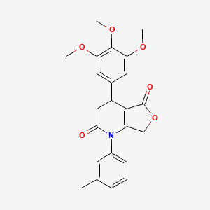 molecular formula C23H23NO6 B4311739 1-(3-METHYLPHENYL)-4-(3,4,5-TRIMETHOXYPHENYL)-1H,2H,3H,4H,5H,7H-FURO[3,4-B]PYRIDINE-2,5-DIONE 