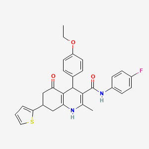 4-(4-ETHOXYPHENYL)-N-(4-FLUOROPHENYL)-2-METHYL-5-OXO-7-(2-THIENYL)-1,4,5,6,7,8-HEXAHYDRO-3-QUINOLINECARBOXAMIDE