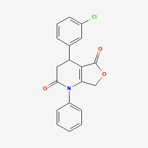 4-(3-CHLOROPHENYL)-1-PHENYL-1H,2H,3H,4H,5H,7H-FURO[3,4-B]PYRIDINE-2,5-DIONE