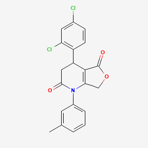 molecular formula C20H15Cl2NO3 B4311787 4-(2,4-DICHLOROPHENYL)-1-(3-METHYLPHENYL)-1H,2H,3H,4H,5H,7H-FURO[3,4-B]PYRIDINE-2,5-DIONE 