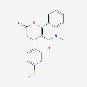 6-METHYL-4-[4-(METHYLSULFANYL)PHENYL]-2H,3H,4H,5H,6H-PYRANO[3,2-C]QUINOLINE-2,5-DIONE