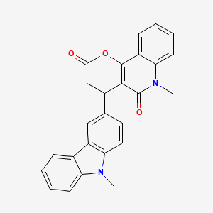 molecular formula C26H20N2O3 B4311800 6-methyl-4-(9-methyl-9H-carbazol-3-yl)-4,6-dihydro-2H-pyrano[3,2-c]quinoline-2,5(3H)-dione 