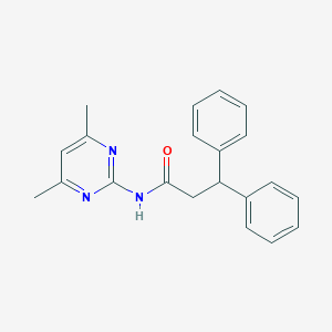 molecular formula C21H21N3O B431182 N-(4,6-dimethylpyrimidin-2-yl)-3,3-diphenylpropanamide CAS No. 349439-38-9