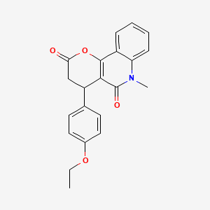 molecular formula C21H19NO4 B4311846 4-(4-ETHOXYPHENYL)-6-METHYL-2H,3H,4H,5H,6H-PYRANO[3,2-C]QUINOLINE-2,5-DIONE 