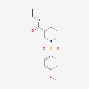 molecular formula C15H21NO5S B431186 Ethyl 1-[(4-methoxyphenyl)sulfonyl]piperidine-3-carboxylate 