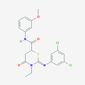 molecular formula C20H19Cl2N3O3S B431187 2-[(3,5-dichlorophenyl)imino]-3-ethyl-N-(3-methoxyphenyl)-4-oxo-1,3-thiazinane-6-carboxamide CAS No. 385418-80-4