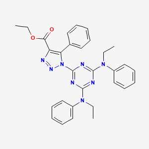 molecular formula C30H30N8O2 B4311897 ETHYL 1-[4,6-BIS(ETHYLANILINO)-1,3,5-TRIAZIN-2-YL]-5-PHENYL-1H-1,2,3-TRIAZOLE-4-CARBOXYLATE 