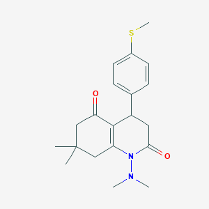 molecular formula C20H26N2O2S B4311905 1-(DIMETHYLAMINO)-7,7-DIMETHYL-4-[4-(METHYLSULFANYL)PHENYL]-4,6,7,8-TETRAHYDRO-2,5(1H,3H)-QUINOLINEDIONE 