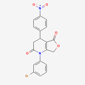 molecular formula C19H13BrN2O5 B4311912 1-(3-bromophenyl)-4-(4-nitrophenyl)-4,7-dihydrofuro[3,4-b]pyridine-2,5(1H,3H)-dione 