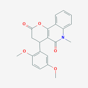 4-(2,5-DIMETHOXYPHENYL)-6-METHYL-2H,3H,4H,5H,6H-PYRANO[3,2-C]QUINOLINE-2,5-DIONE