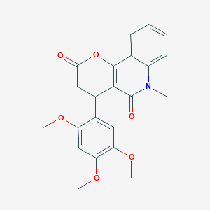 molecular formula C22H21NO6 B4311940 6-METHYL-4-(2,4,5-TRIMETHOXYPHENYL)-2H,3H,4H,5H,6H-PYRANO[3,2-C]QUINOLINE-2,5-DIONE 