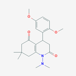 4-(2,5-DIMETHOXYPHENYL)-1-(DIMETHYLAMINO)-7,7-DIMETHYL-4,6,7,8-TETRAHYDRO-2,5(1H,3H)-QUINOLINEDIONE