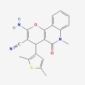 2-amino-4-(2,5-dimethyl-3-thienyl)-6-methyl-5-oxo-5,6-dihydro-4H-pyrano[3,2-c]quinolin-3-yl cyanide