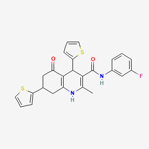 N-(3-FLUOROPHENYL)-2-METHYL-5-OXO-4,7-DI(2-THIENYL)-1,4,5,6,7,8-HEXAHYDRO-3-QUINOLINECARBOXAMIDE