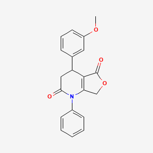 molecular formula C20H17NO4 B4312037 4-(3-METHOXYPHENYL)-1-PHENYL-1H,2H,3H,4H,5H,7H-FURO[3,4-B]PYRIDINE-2,5-DIONE 