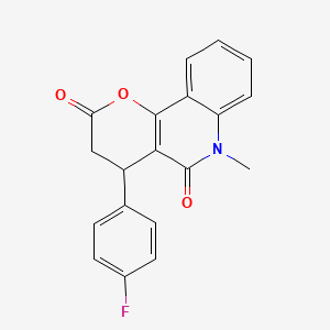 molecular formula C19H14FNO3 B4312056 4-(4-FLUOROPHENYL)-6-METHYL-2H,3H,4H,5H,6H-PYRANO[3,2-C]QUINOLINE-2,5-DIONE 