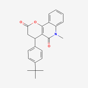 molecular formula C23H23NO3 B4312088 4-(4-TERT-BUTYLPHENYL)-6-METHYL-2H,3H,4H,5H,6H-PYRANO[3,2-C]QUINOLINE-2,5-DIONE 