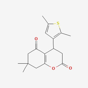 molecular formula C17H20O3S B4312107 4-(2,5-dimethyl-3-thienyl)-7,7-dimethyl-4,6,7,8-tetrahydro-2H-chromene-2,5(3H)-dione 