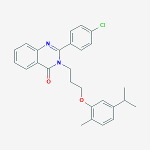 molecular formula C27H27ClN2O2 B431212 2-(4-chlorophenyl)-3-[3-(5-isopropyl-2-methylphenoxy)propyl]-4(3H)-quinazolinone 