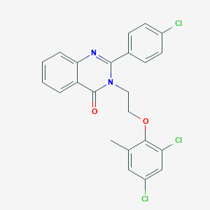 molecular formula C23H17Cl3N2O2 B431216 2-(4-chlorophenyl)-3-[2-(2,4-dichloro-6-methylphenoxy)ethyl]quinazolin-4(3H)-one 