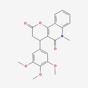 molecular formula C22H21NO6 B4312166 6-METHYL-4-(3,4,5-TRIMETHOXYPHENYL)-2H,3H,4H,5H,6H-PYRANO[3,2-C]QUINOLINE-2,5-DIONE 