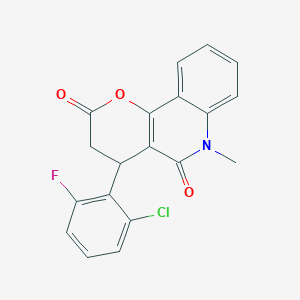 4-(2-CHLORO-6-FLUOROPHENYL)-6-METHYL-2H,3H,4H,5H,6H-PYRANO[3,2-C]QUINOLINE-2,5-DIONE