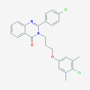 molecular formula C25H22Cl2N2O2 B431220 3-[3-(4-chloro-3,5-dimethylphenoxy)propyl]-2-(4-chlorophenyl)-4(3H)-quinazolinone 