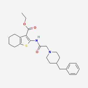 ETHYL 2-{[2-(4-BENZYLPIPERIDINO)ACETYL]AMINO}-4,5,6,7-TETRAHYDRO-1-BENZOTHIOPHENE-3-CARBOXYLATE