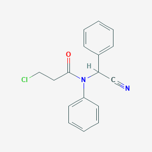 molecular formula C17H15ClN2O B431222 3-chloro-N-[cyano(phenyl)methyl]-N-phenylpropanamide CAS No. 385419-21-6