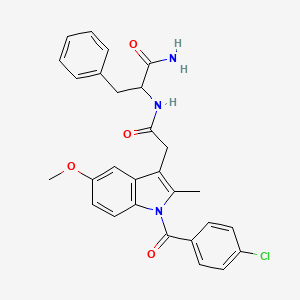 molecular formula C28H26ClN3O4 B4312224 Nalpha-({1-[(4-chlorophenyl)carbonyl]-5-methoxy-2-methyl-1H-indol-3-yl}acetyl)phenylalaninamide 